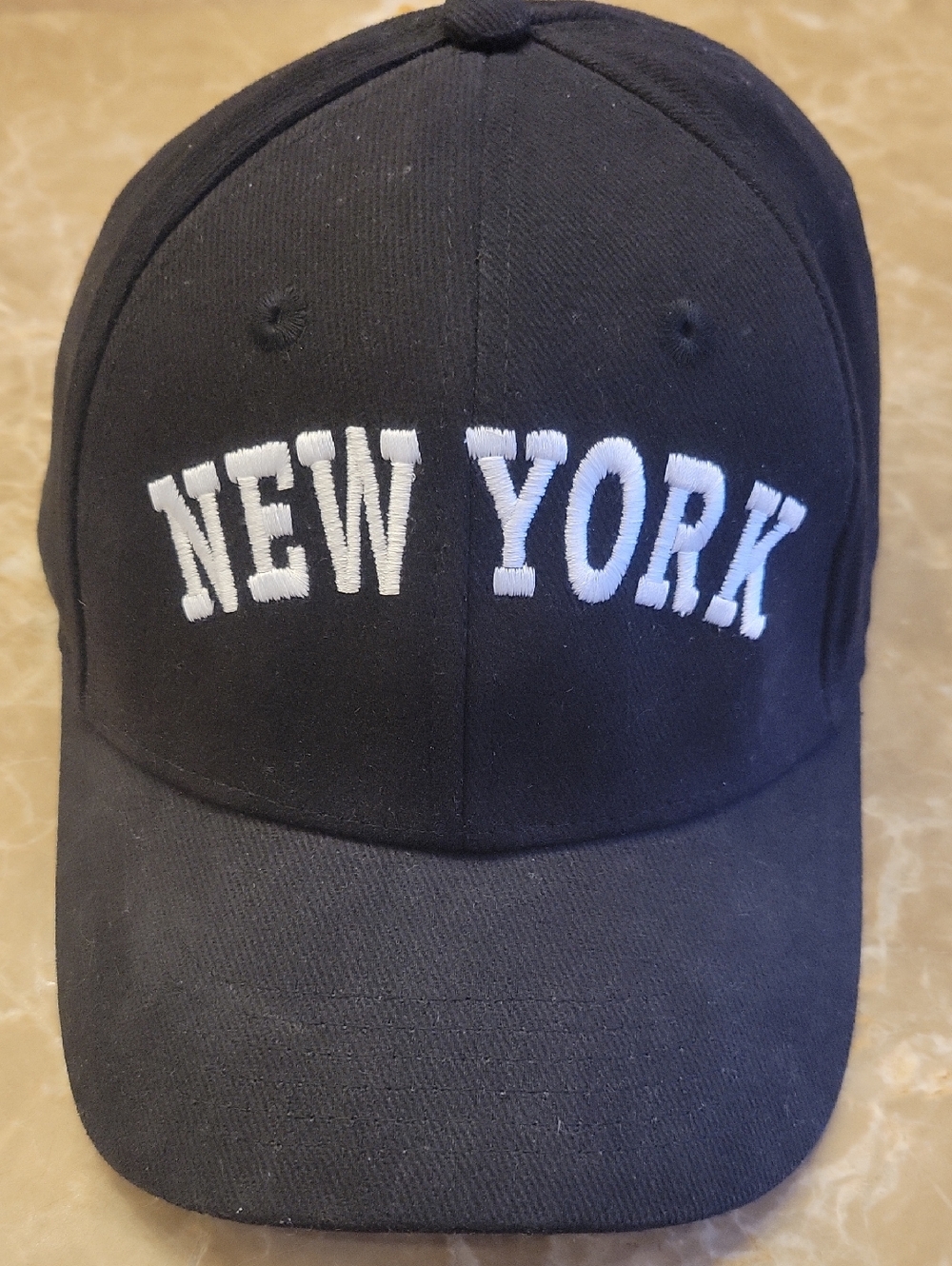 *New York Embroidered Baseball Cap - Black w/ white stitching NWOT